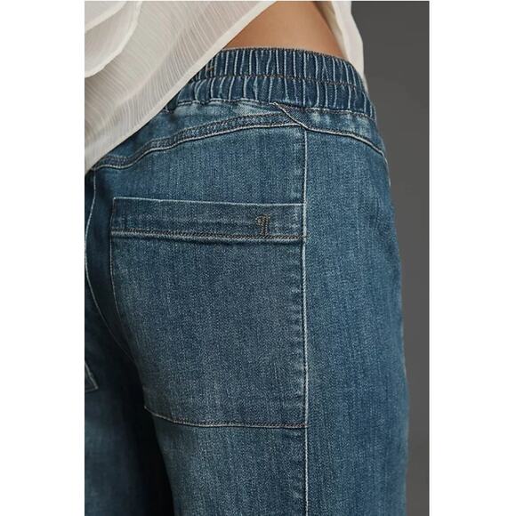 Pilcro Jean Medium The Izzie Relaxed Pull on Barrel Leg Blue Denim Casual Boho - Picture 5 of 16
